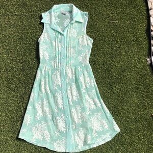 Vanity Mint Green and White Lace Dress